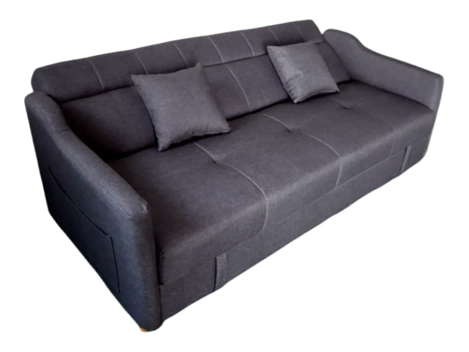 Hot Concept-Usine Sofá-Cama Conversível Cinza Escuro de 3 Lugares com Armazenamento - ADARE Cinza antracite