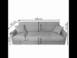 Hot Concept-Usine Sofá-Cama Conversível Cinza Escuro de 3 Lugares com Armazenamento - ADARE Cinza antracite