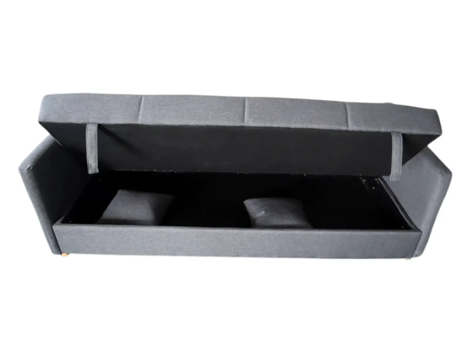 Hot Concept-Usine Sofá-Cama Conversível Cinza Escuro de 3 Lugares com Armazenamento - ADARE Cinza antracite