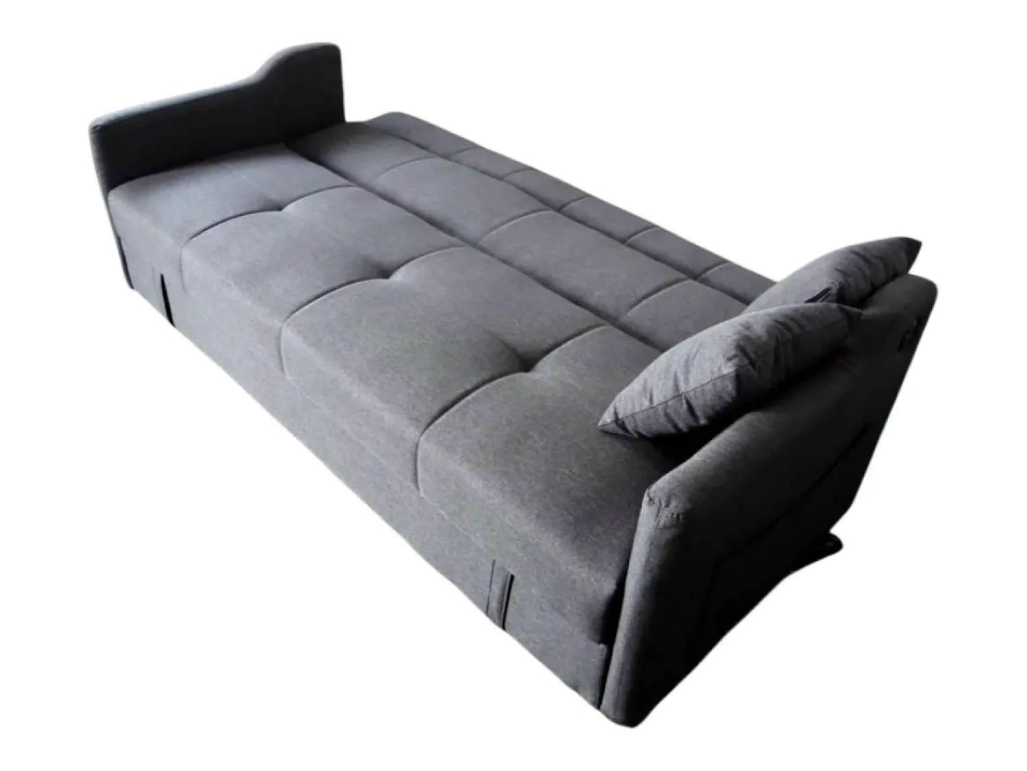 Hot Concept-Usine Sofá-Cama Conversível Cinza Escuro de 3 Lugares com Armazenamento - ADARE Cinza antracite