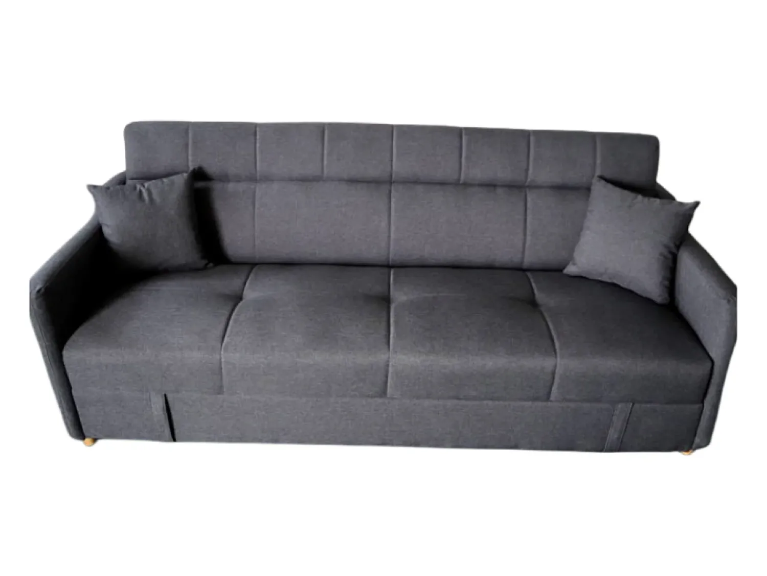 Hot Concept-Usine Sofá-Cama Conversível Cinza Escuro de 3 Lugares com Armazenamento - ADARE Cinza antracite