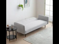 Concept-Usine Sofá-Cama Conversível de 3 Lugares em Tecido Cinza BERNE - Design Elegante, Braços Removíveis, Conforto Máximo^ Sofá