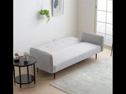 Concept-Usine Sofá-Cama Conversível de 3 Lugares em Tecido Cinza BERNE - Design Elegante, Braços Removíveis, Conforto Máximo^ Sofá