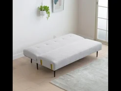 Concept-Usine Sofá-Cama Conversível de 3 Lugares em Tecido Cinza BERNE - Design Elegante, Braços Removíveis, Conforto Máximo^ Sofá