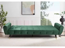 Concept-Usine Sofá-Cama Conversível de 3 Lugares em Veludo Ontario Moderno e Confortável^ Sofá
