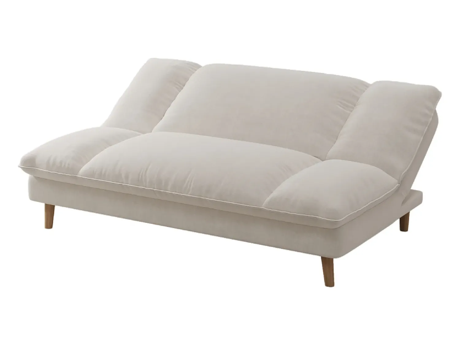 Sofá|Concept-Usine Sofá-Cama Conversível de 3 Lugares em Veludo Cotelê Azul Estilo Escandinavo Bege