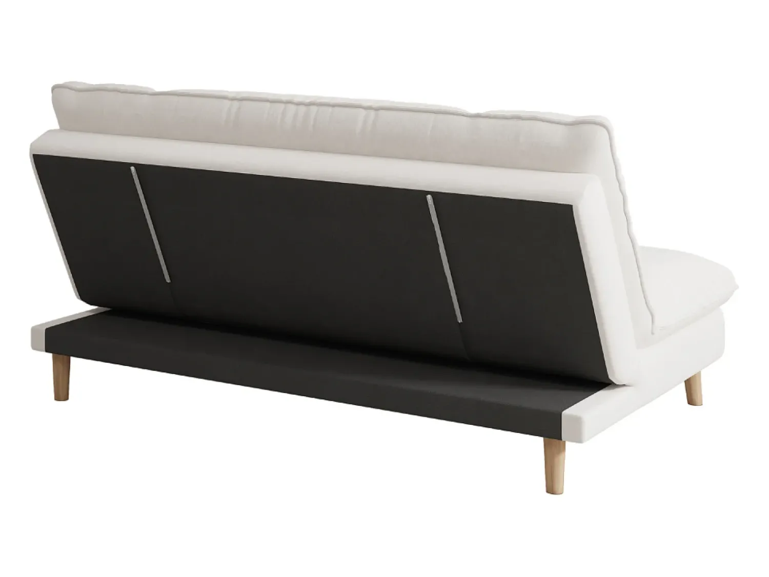 Sofá|Concept-Usine Sofá-Cama Conversível de 3 Lugares em Veludo Cotelê Azul Estilo Escandinavo Bege