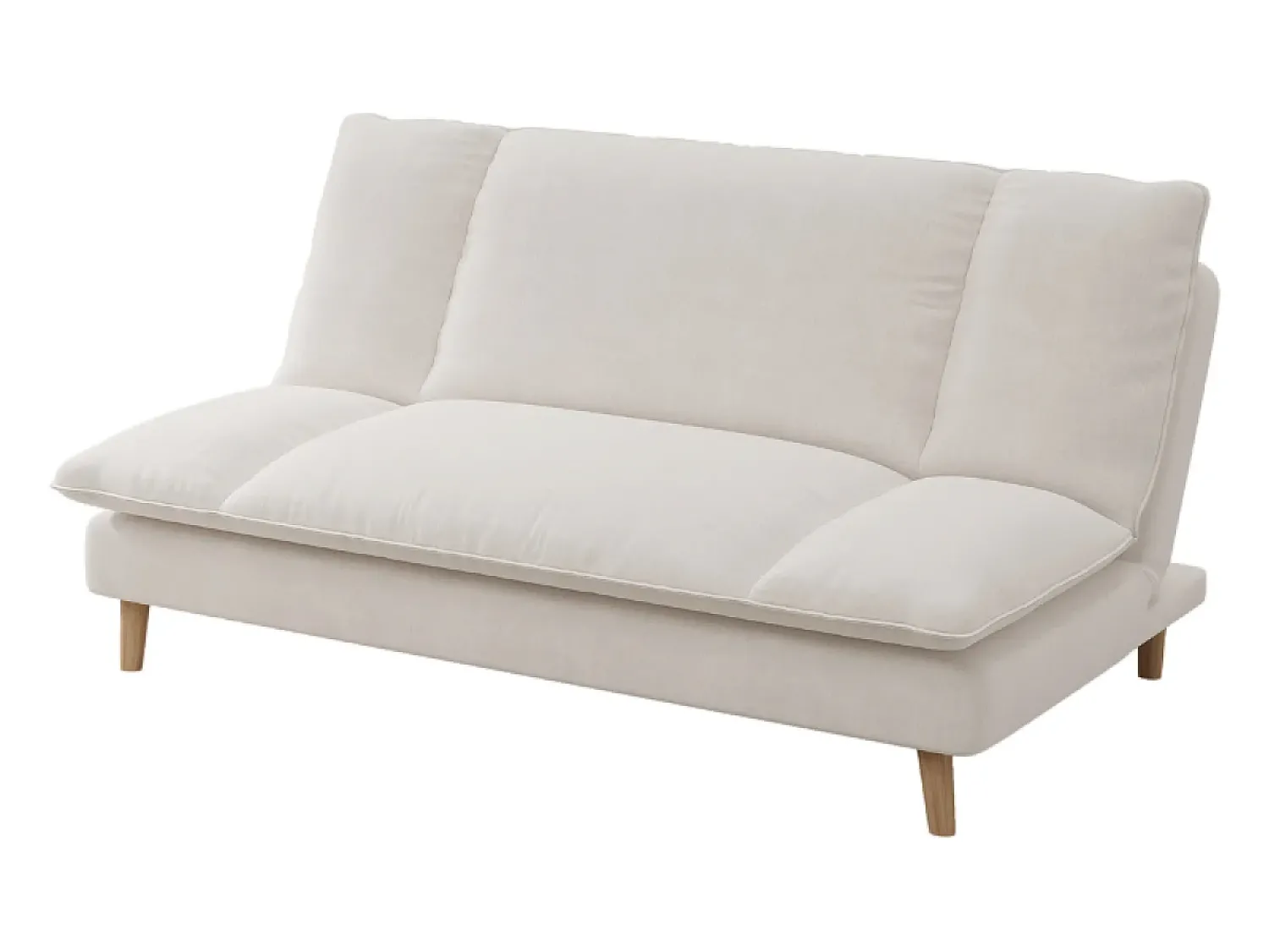 Sofá|Concept-Usine Sofá-Cama Conversível de 3 Lugares em Veludo Cotelê Azul Estilo Escandinavo Bege
