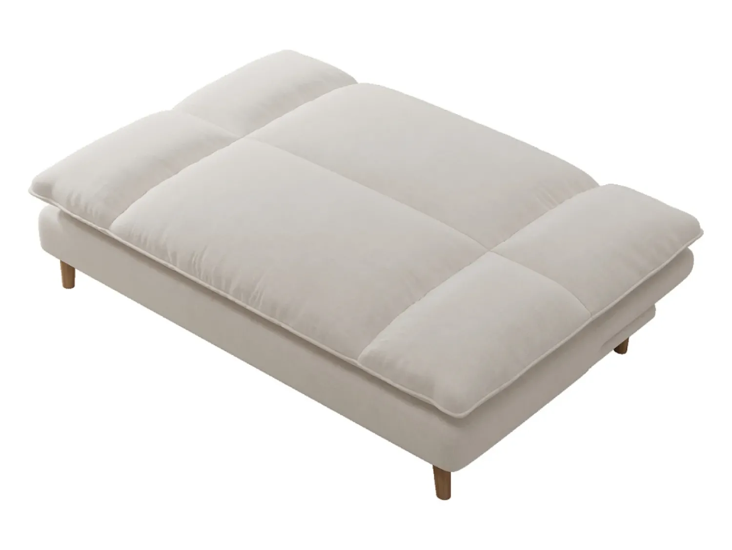 Sofá|Concept-Usine Sofá-Cama Conversível de 3 Lugares em Veludo Cotelê Azul Estilo Escandinavo Bege
