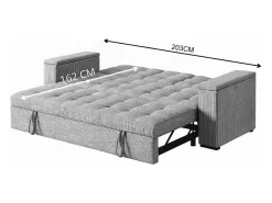 Sofá*Concept-Usine Sofá-cama conversível de 3 lugares em tecido NOHO Bege