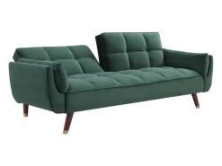Sofá*Vente-unique Sofá-cama conversível de 3 lugares GULCAN com mecanismo click-clack em veludo . Verde