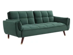 Sofá*Vente-unique Sofá-cama conversível de 3 lugares GULCAN com mecanismo click-clack em veludo . Verde