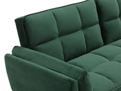 Sofá*Vente-unique Sofá-cama conversível de 3 lugares GULCAN com mecanismo click-clack em veludo . Verde