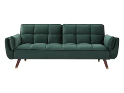 Sofá*Vente-unique Sofá-cama conversível de 3 lugares GULCAN com mecanismo click-clack em veludo . Verde