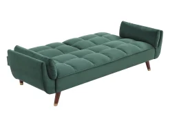 Sofá*Vente-unique Sofá-cama conversível de 3 lugares GULCAN com mecanismo click-clack em veludo . Verde