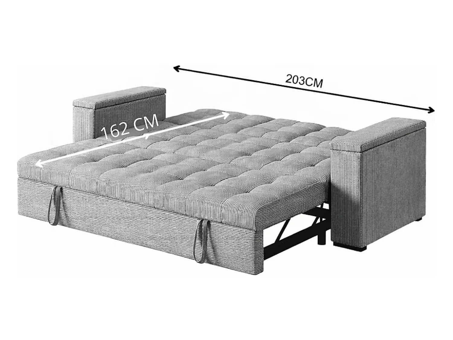 Sofá|Concept-Usine Sofá-Cama Conversível de 3 Lugares em Tecido Petróleo Noho - Moderno e Modular Azul