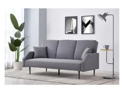 Concept-Usine Sofá-cama conversível de 3 lugares cinza em tecido Dublin com braços removíveis^ Sofá