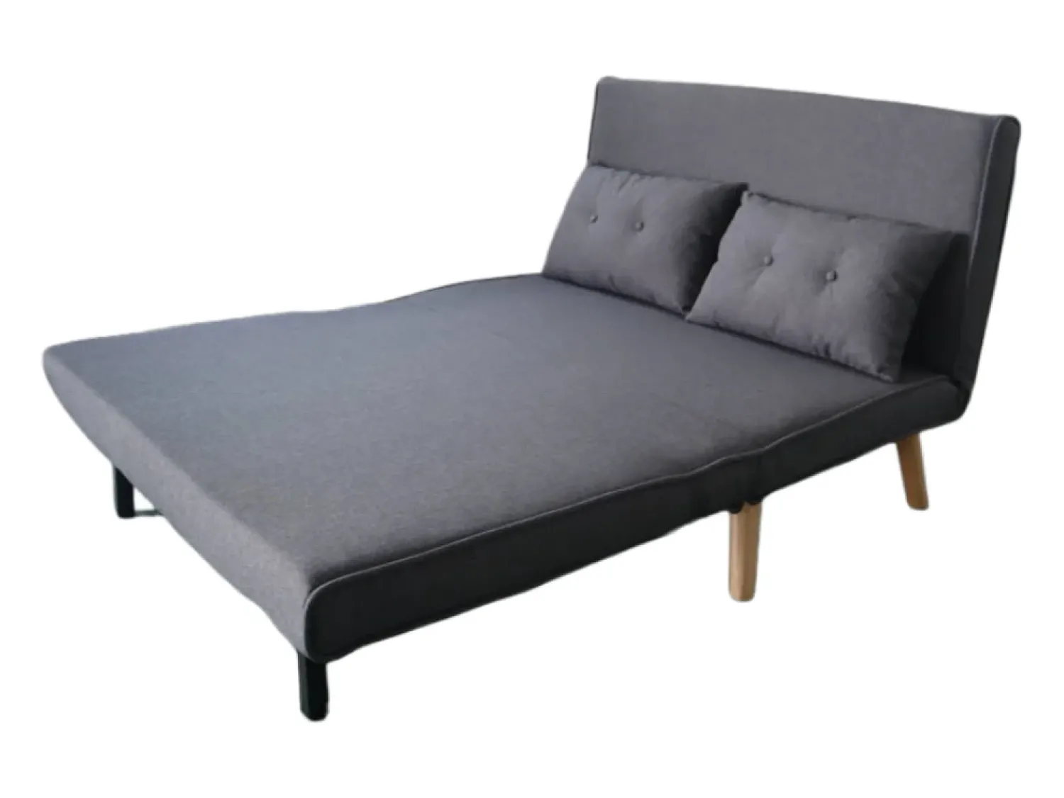 Concept-Usine Sofá-Cama Conversível em Tecido Cinza Escuro de 2 Lugares DORIS Moderno e Funcional^ Sofá