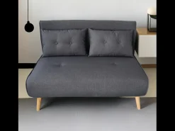 Concept-Usine Sofá-Cama Conversível em Tecido Cinza Escuro de 2 Lugares DORIS Moderno e Funcional^ Sofá