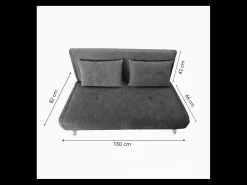 Concept-Usine Sofá-Cama Conversível em Veludo Cotelê 2 Lugares ENNIS^ Sofá