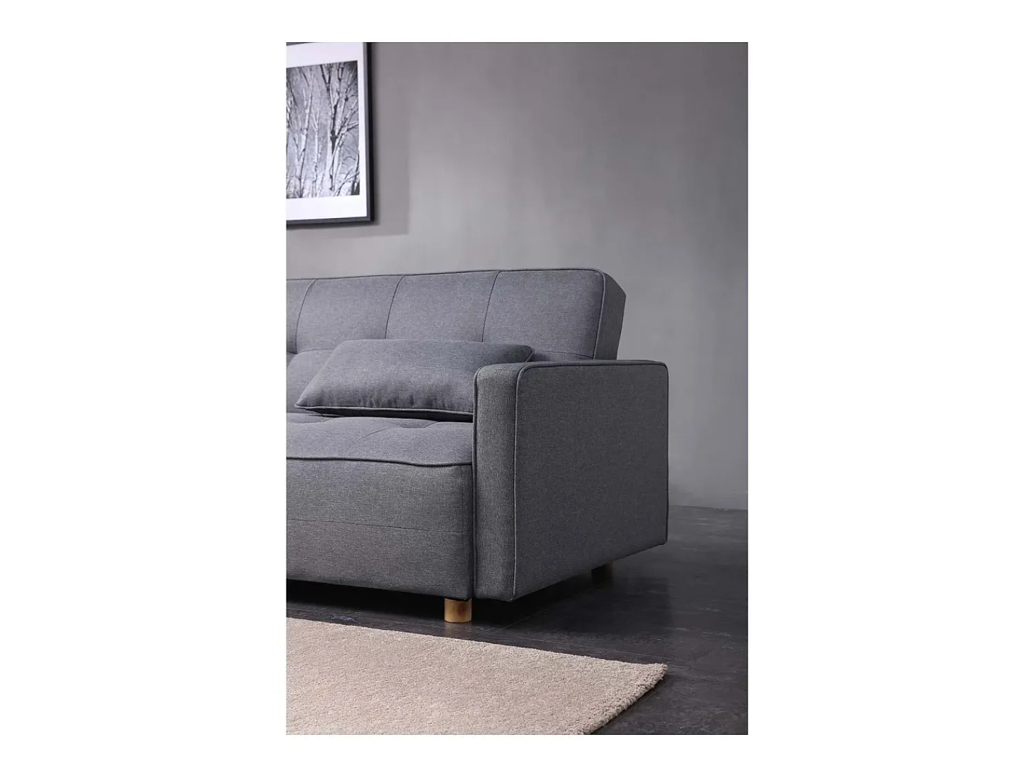 Concept-Usine Sofá-Cama Conversível Escandinavo 3 Lugares Cinza COPENHAGUE Design Único e Conforto XXL^ Sofá
