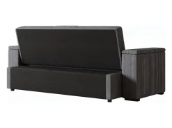 Sofá|Concept-Usine Sofá-Cama Conversível Modular de 3 Lugares em Veludo Cotelê Cinza com Armazenamento NOHO Cinzento