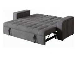 Sofá|Concept-Usine Sofá-Cama Conversível Modular de 3 Lugares em Veludo Cotelê Cinza com Armazenamento NOHO Cinzento