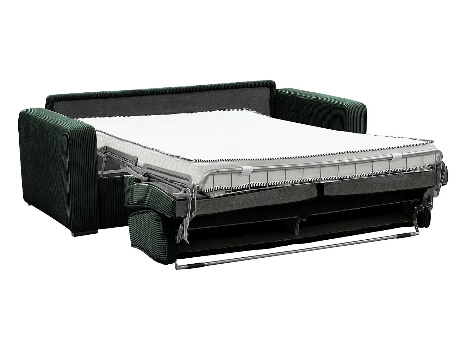 Vente-unique Sofá-cama conversível MONDOVI Express em veludo cotelê com estrado de ripas, 160 cm de largura, 16 cm de espessura.^ Sofá