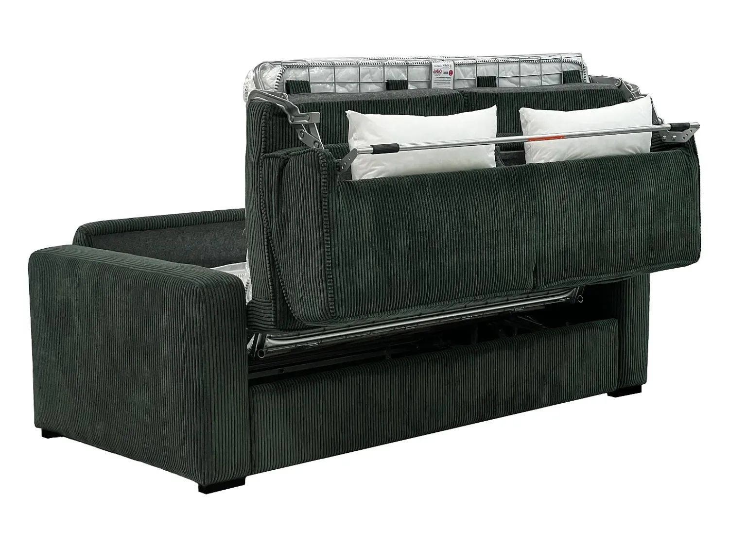Vente-unique Sofá-cama conversível MONDOVI Express em veludo cotelê com estrado de ripas, 160 cm de largura, 16 cm de espessura.^ Sofá