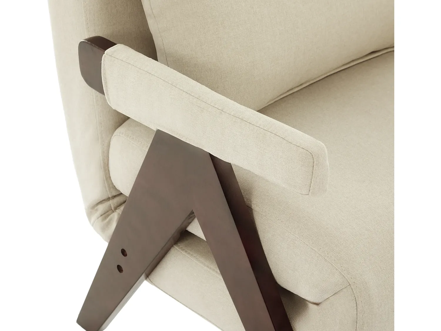 Outlet KOMHTOM Sofá-cama conversível três em um, cadeira dobrável estofada, nogueira Bege