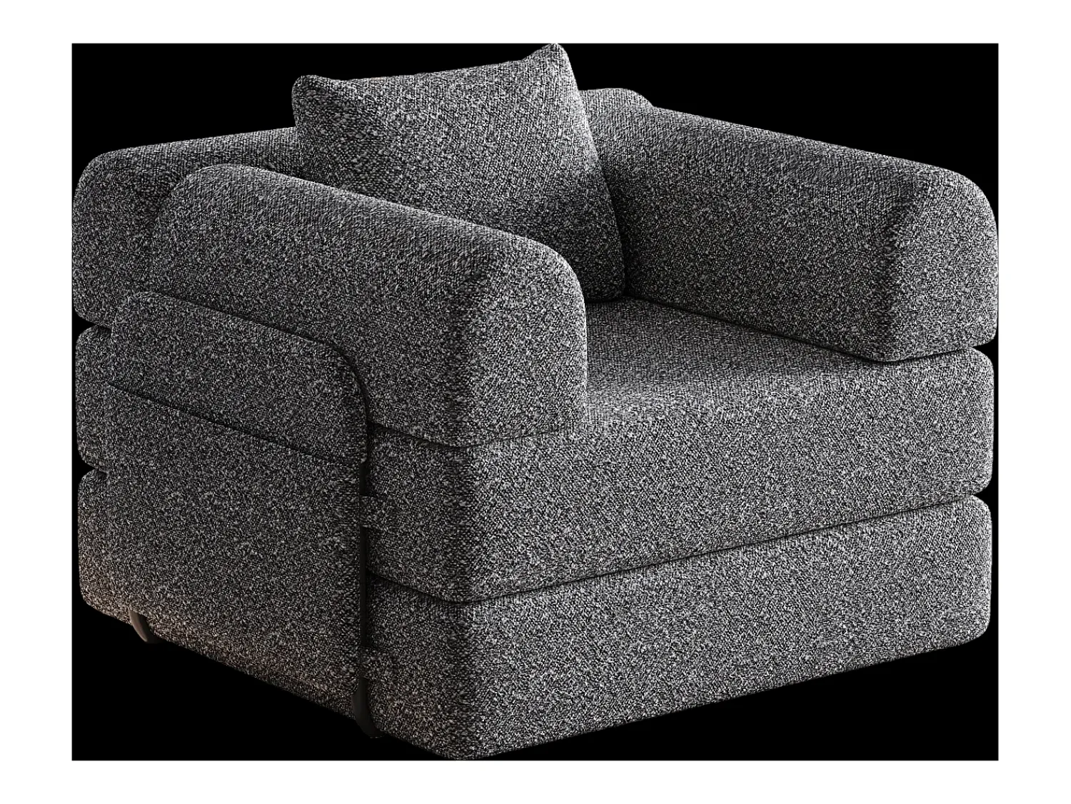 Hauss Spole Sofá-cama convertível - Um lugar - Tecido chenille^ Poltrona