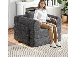 Hauss Spole Sofá-cama convertível - Um lugar - Tecido chenille^ Poltrona