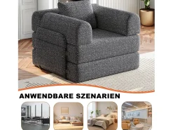 Hauss Spole Sofá-cama convertível - Um lugar - Tecido chenille^ Poltrona