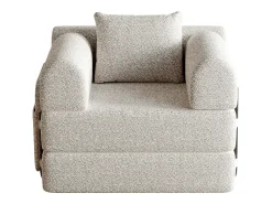 Best Hauss Spole Sofá-cama convertível - Um lugar - Tecido chenille Caqui