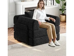Hauss Spole Sofá-cama convertível - Um lugar - Tecido chenille^ Poltrona