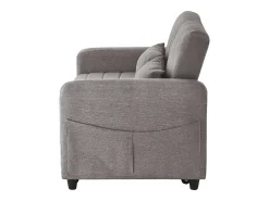 Sofá*Hauss Spole Sofá-cama convertível de 2 lugares - Encosto ajustável em 3 posições - Tecido de algodão e linho Cinzento