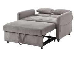 Sofá*Hauss Spole Sofá-cama convertível de 2 lugares - Encosto ajustável em 3 posições - Tecido de algodão e linho Cinzento