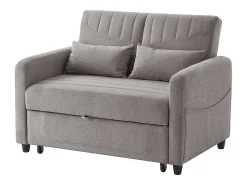 Sofá*Hauss Spole Sofá-cama convertível de 2 lugares - Encosto ajustável em 3 posições - Tecido de algodão e linho Cinzento