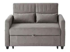 Sofá*Hauss Spole Sofá-cama convertível de 2 lugares - Encosto ajustável em 3 posições - Tecido de algodão e linho Cinzento