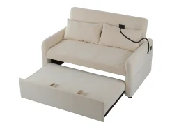 Hauss Spole Sofá-cama convertível de 2 lugares com entrada USB e encosto ajustável - Sofá-cama em chenille -^ Sofá
