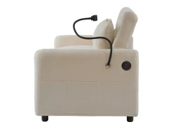 Hauss Spole Sofá-cama convertível de 2 lugares com entrada USB e encosto ajustável - Sofá-cama em chenille -^ Sofá