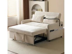 Hauss Spole Sofá-cama convertível de 2 lugares com entrada USB e encosto ajustável - Sofá-cama em chenille -^ Sofá