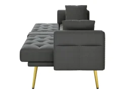 Sofá|Hauss Spole Sofá-cama convertível de 2 lugares - Suporte para copos, 2 apoios lombares e bolsos laterais - Veludo Cinzento