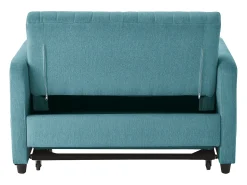 Best Hauss Spole Sofá-cama convertível de 2 lugares em -esverdeado antigo - Encosto ajustável em 3 posições - Tecido de algodão e linho Azul