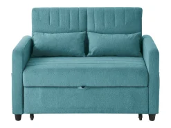 Best Hauss Spole Sofá-cama convertível de 2 lugares em -esverdeado antigo - Encosto ajustável em 3 posições - Tecido de algodão e linho Azul
