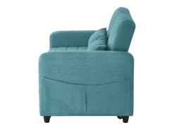 Best Hauss Spole Sofá-cama convertível de 2 lugares em -esverdeado antigo - Encosto ajustável em 3 posições - Tecido de algodão e linho Azul