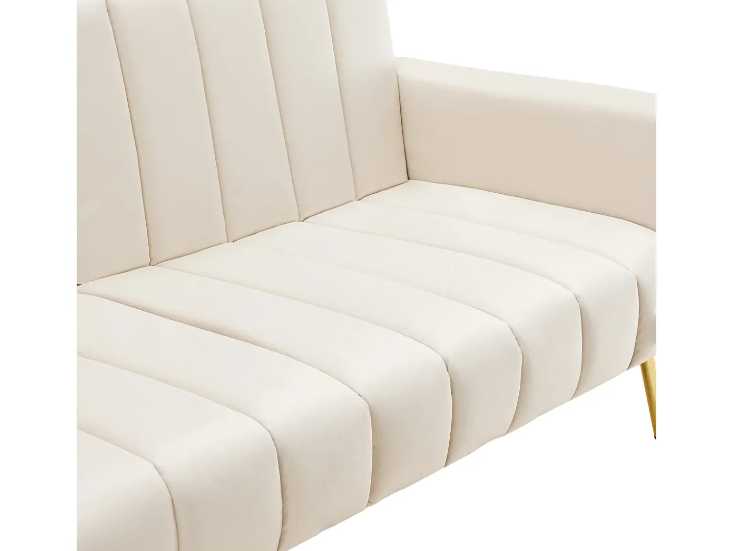 Sofá*ModernLuxe Sofá-cama convertível de 3 lugares em tecido de veludo - Bege