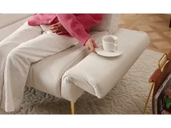 Sofá*ModernLuxe Sofá-cama convertível de 3 lugares em tecido de veludo - Bege