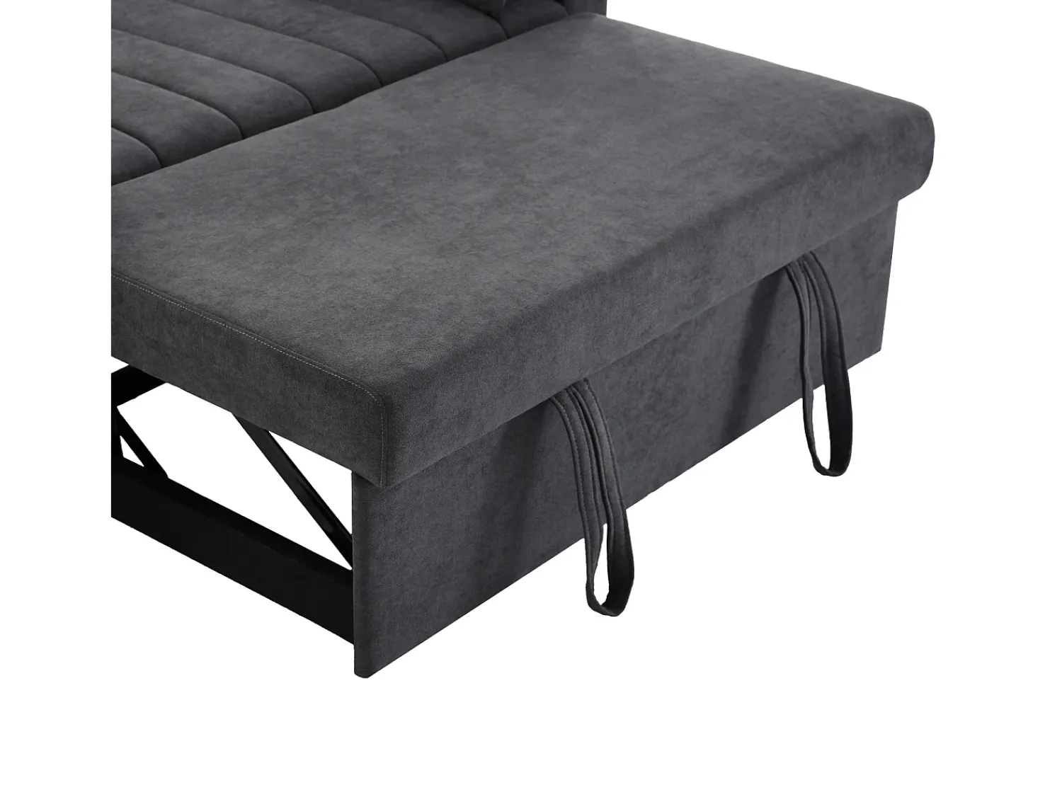 Sofá*Hauss Spole Sofá-cama convertível de 2 lugares com encosto ajustável - Revestido em tecido de linho e algodão - Cinza Cinzento