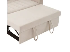 Sofá|Hauss Spole Sofá-cama convertível de 2 lugares com encosto ajustável - Revestido em tecido de linho e algodão - Bege